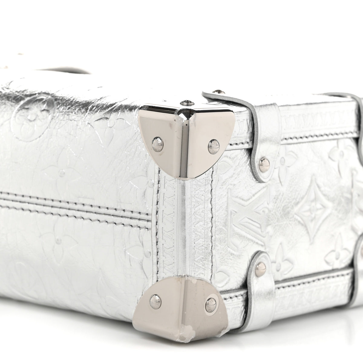 Louis Vuitton Calfskin Monogram Miroir LV Ski Side Trunk MM Silver 9 of 9