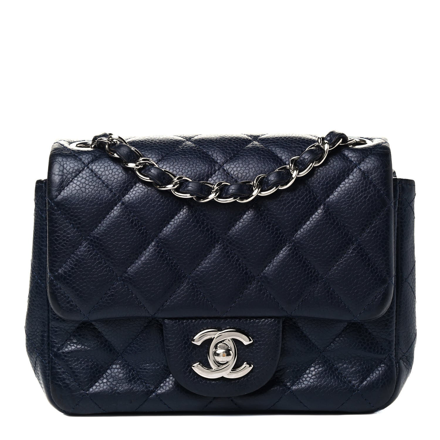 Chanel Caviar Quilted Mini Square Flap Navy 1 of 4
