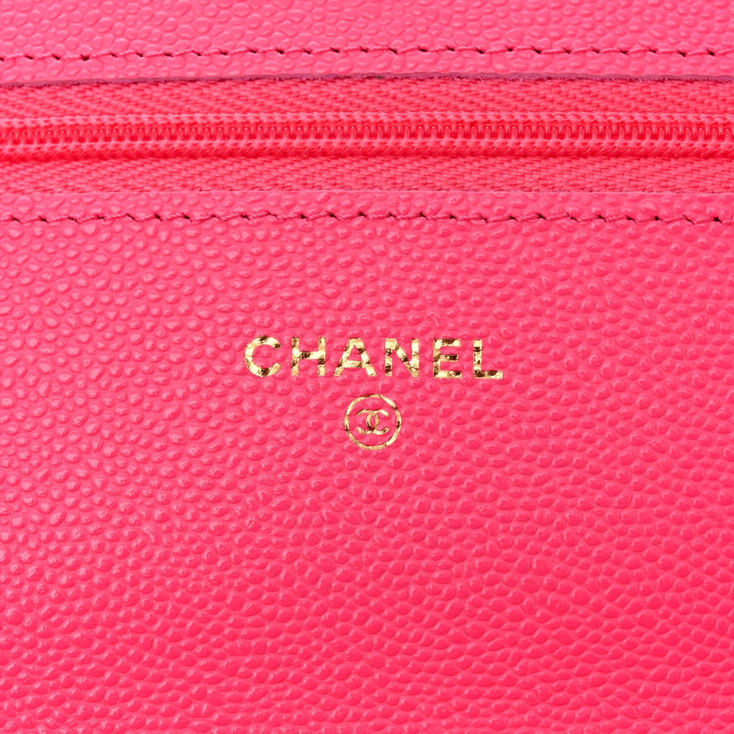 Chanel Caviar Quilted Wallet on Chain WOC Fuchsia 6 of 11
