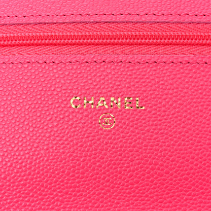 Chanel Caviar Quilted Wallet on Chain WOC Fuchsia 6 of 11