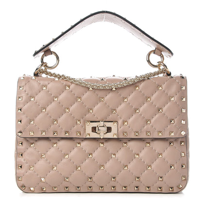 Valentino Garavani Lambskin Medium Rockstud Spike Shoulder Bag Poudre 1 of 6