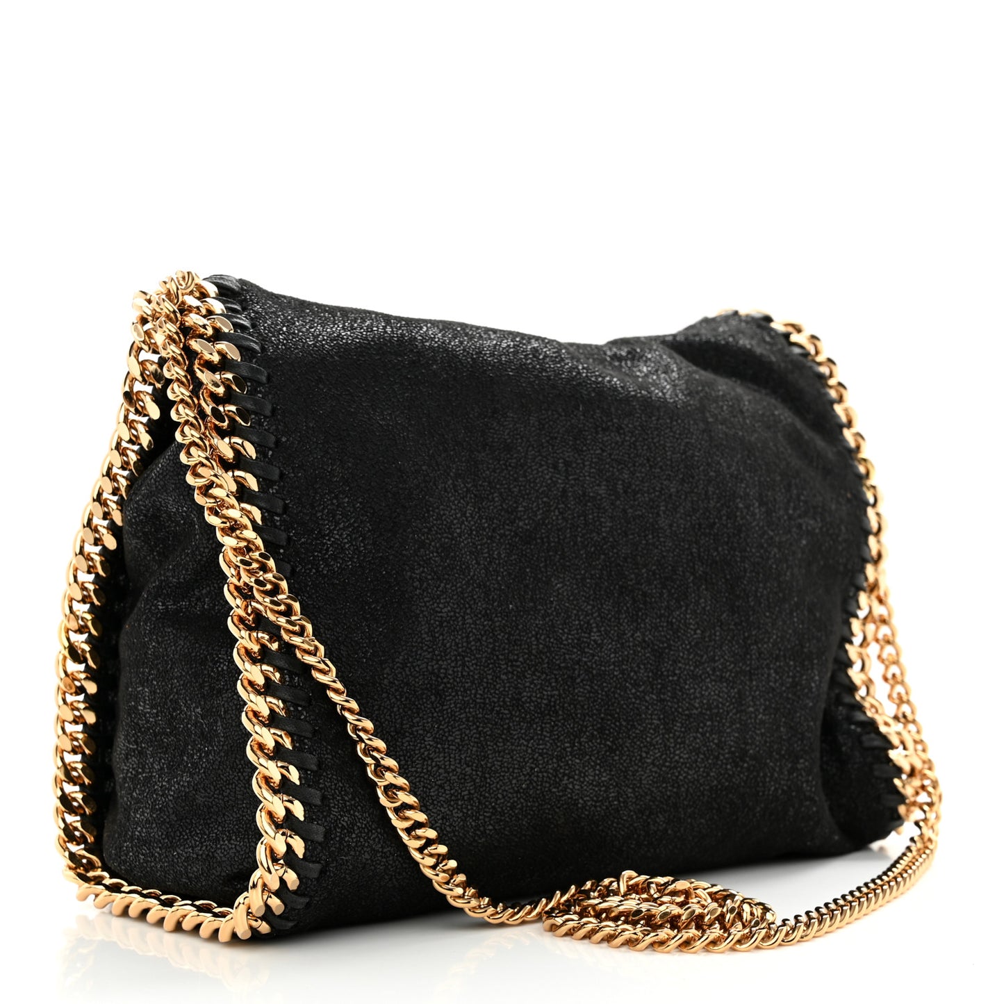 Shaggy Deer Mini Falabella Fold Over Tote Black