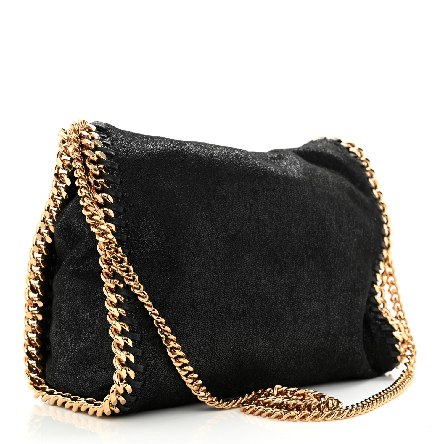 Stella McCartney Shaggy Deer Mini Falabella Fold Over Tote Black 2 of 10