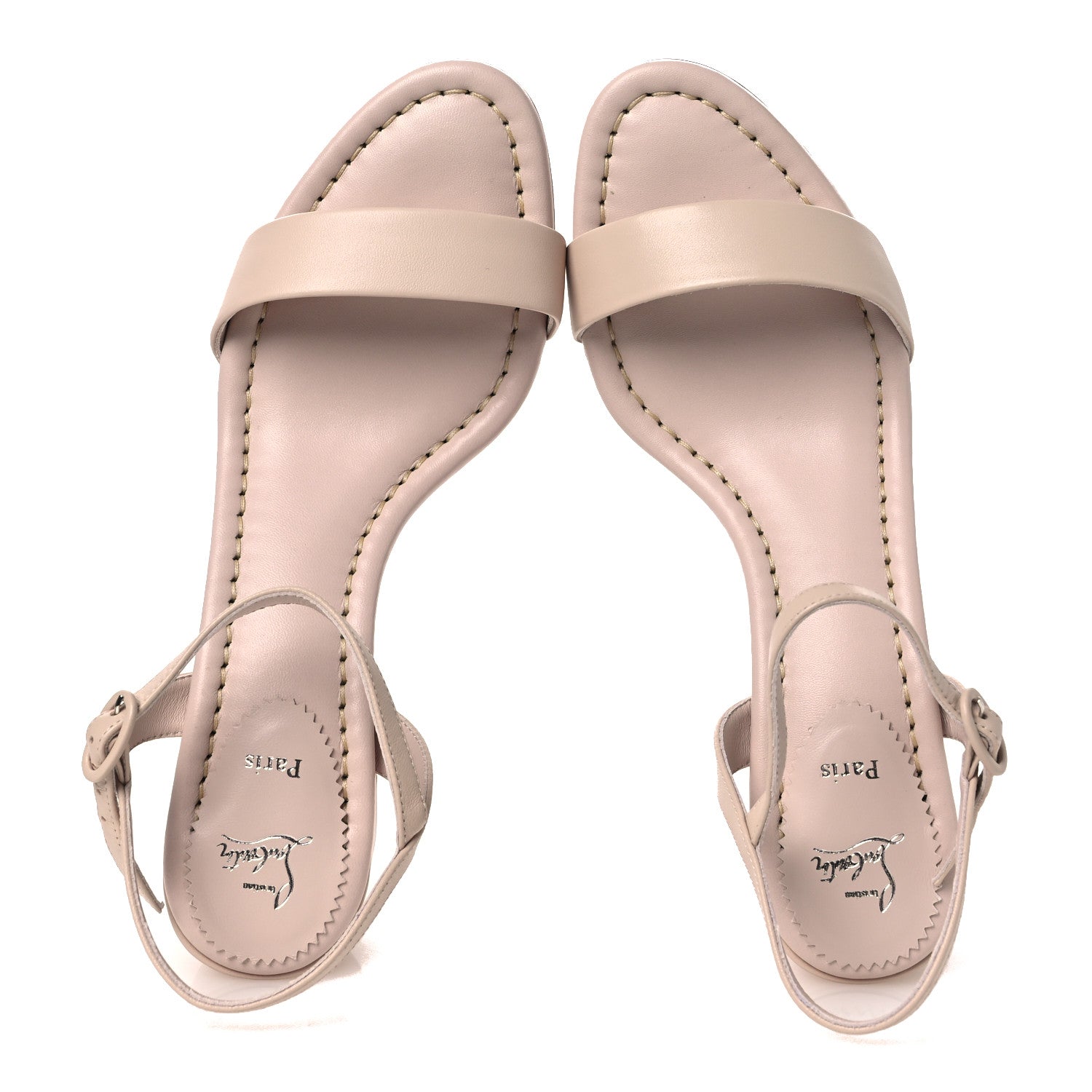 Christian Louboutin Nappa Miss Jane 55 Sandal Pumps 40 Leche 2 of 10