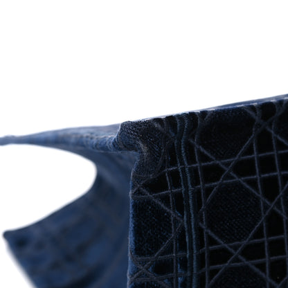 Christian Dior Velvet Cannage Large Book Tote Navy Blue 13 of 17