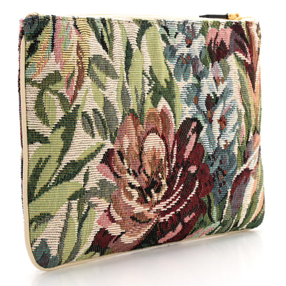 Valentino Garavani Jacquard Floral Medium Vlogo Zip Pouch White Multicolor 3 of 8