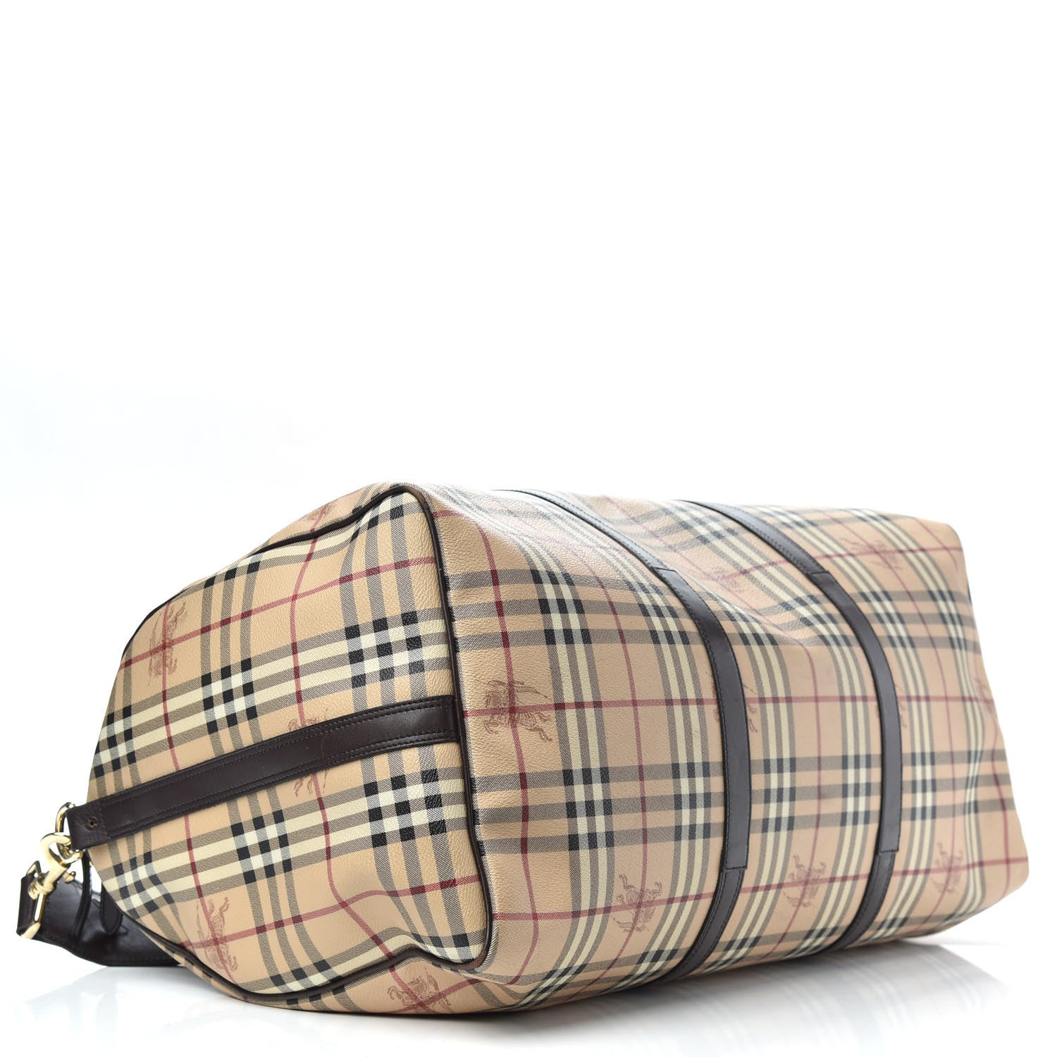 Burberry Haymarket Check Duffle Bag Dark Brown 3 of 15