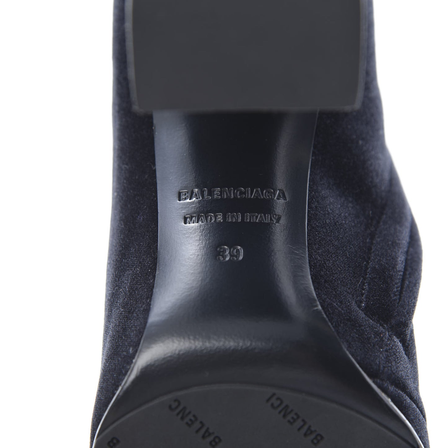 Smooth Velvet Ankle Boots 39 Black