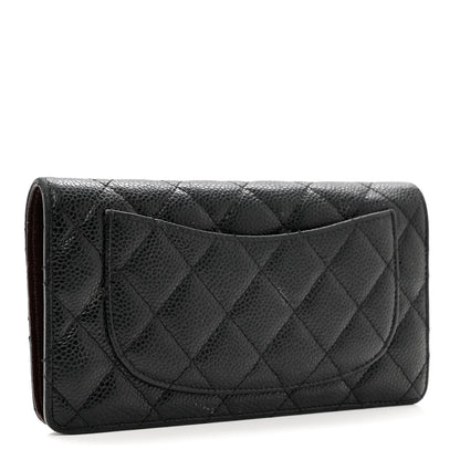 Chanel Caviar Quilted Yen Wallet Black 3 of 10