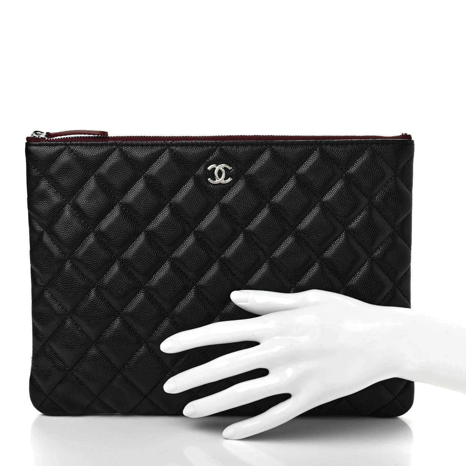 Chanel Caviar Quilted Medium Cosmetic Case Black 2 of 7
