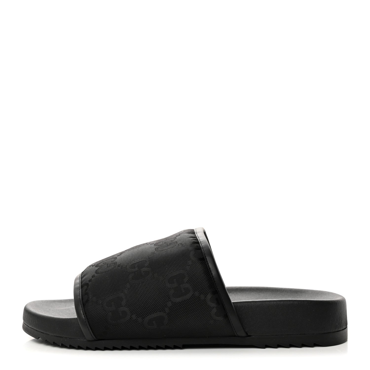 Gucci Econyl Nylon Demetra GG Monogram Mens Off the Grid Slide Sandals 12 Black 1 of 8