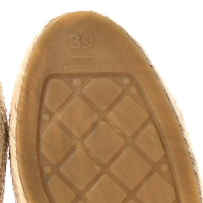 Chanel Lambskin CC Espadrilles 39 Beige Black 8 of 9