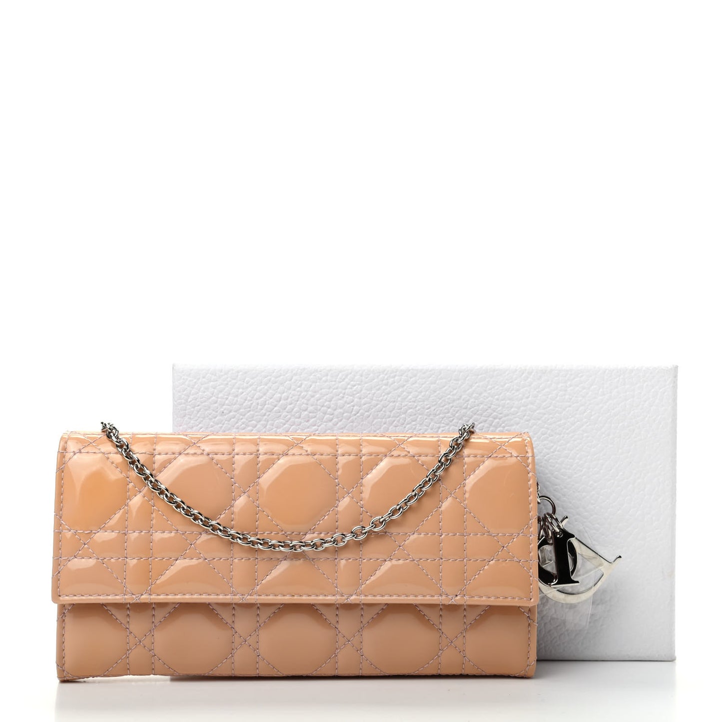 Patent Cannage Rendezvous Chain Wallet Pale Pink