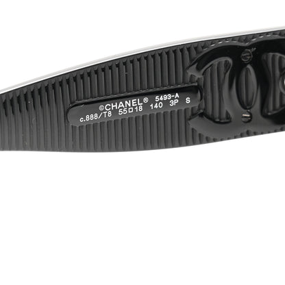 Chanel Acetate Polarized Rectangle Sunglasses 5493-A Black 5 of 7