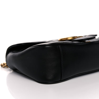 Gucci Calfskin Matelasse Small GG Marmont Shoulder Bag Black 9 of 11