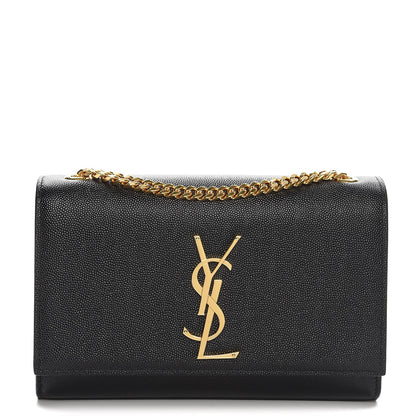 Saint Laurent Grain De Poudre Small Monogram Kate Satchel Black 1 of 7