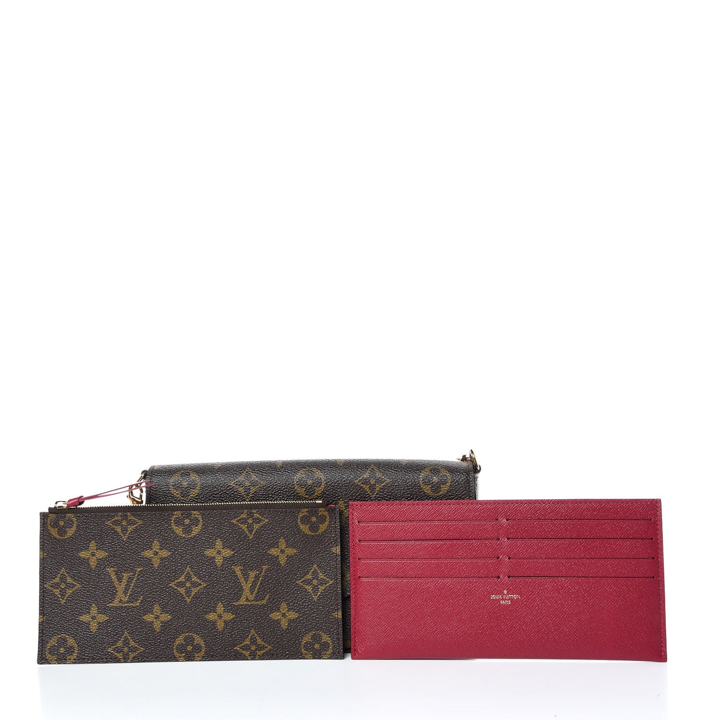 Monogram Pochette Felicie Chain Wallet Fuchsia