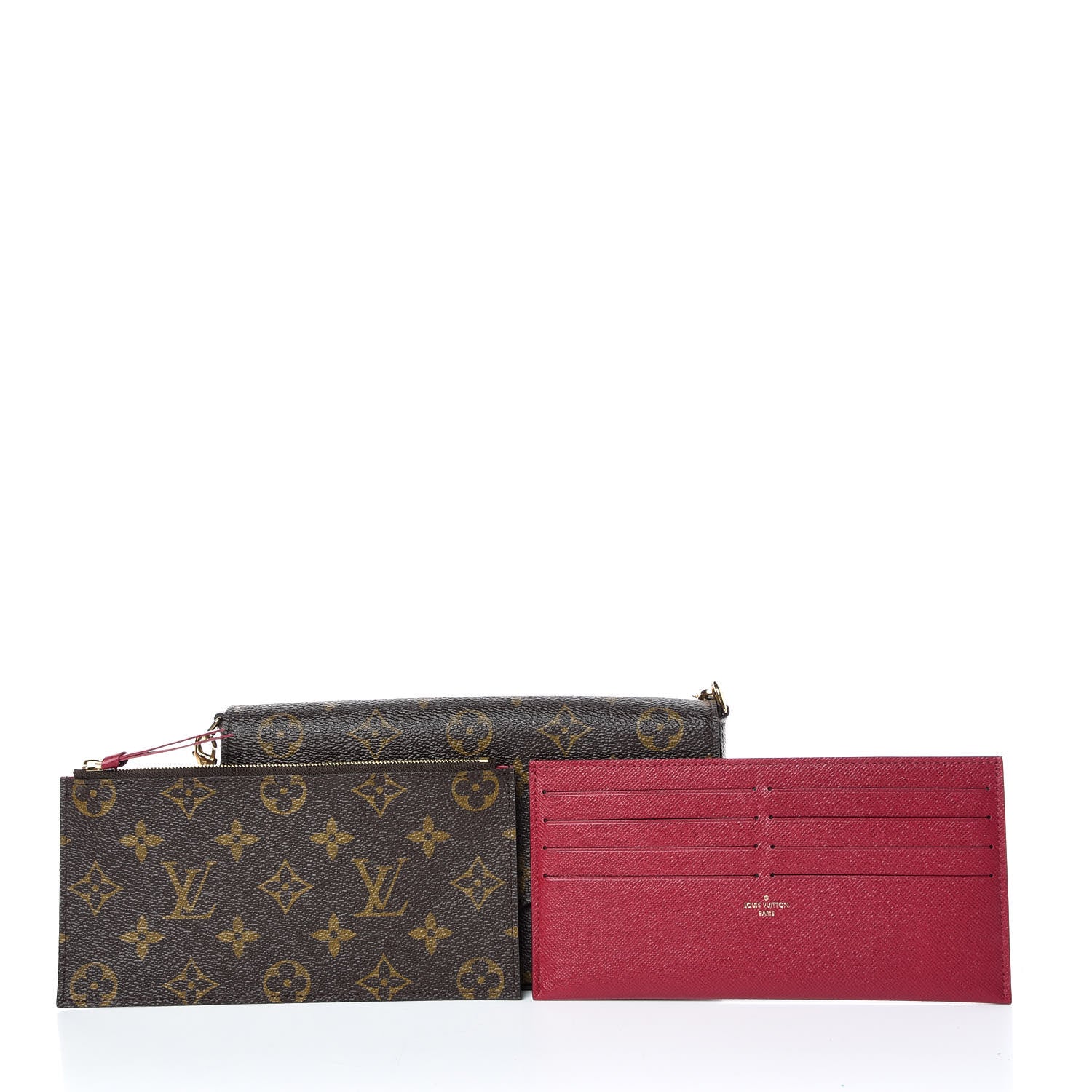Louis Vuitton Monogram Pochette Felicie Chain Wallet Fuchsia 3 of 12