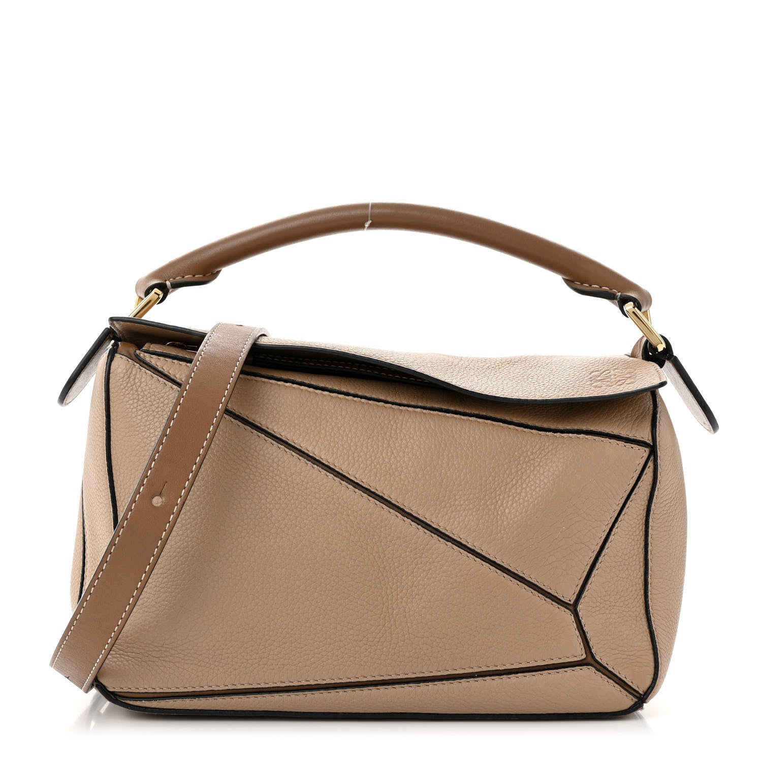 Loewe Grained Calfskin Small Puzzle Bag Sand Mink 1 of 10