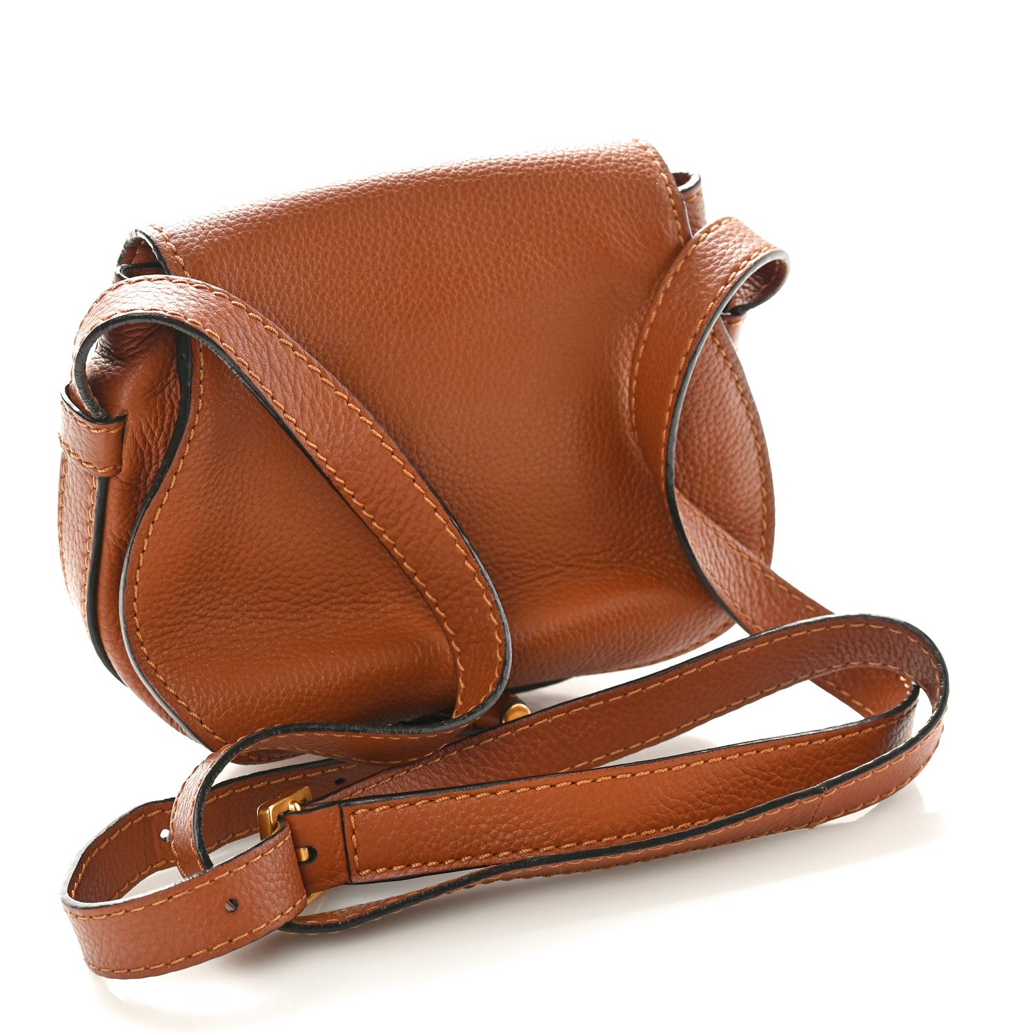 Chloe Grained Calfskin Small Marcie Saddle Bag Tan 2 of 11