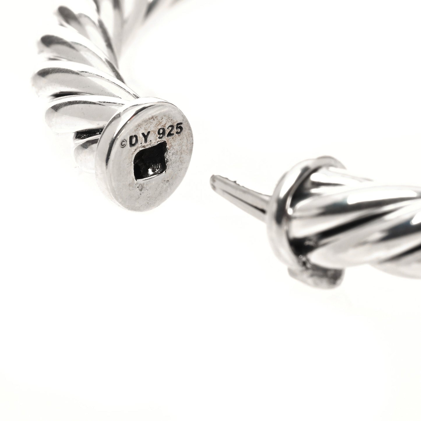 Sterling Silver 6mm Sculpted Cable Hinge Bracelet
