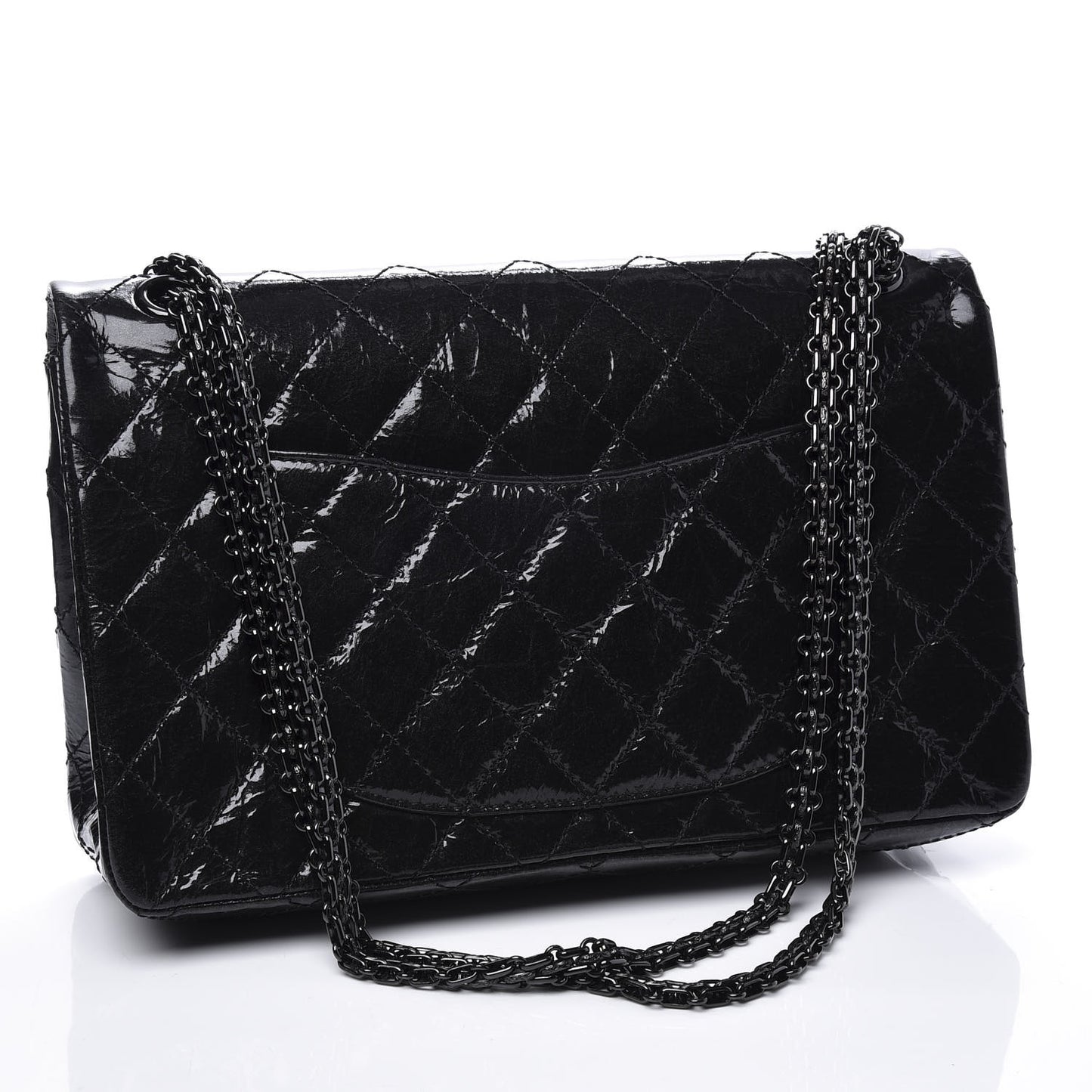 Distressed Patent Quilted 2.55 Reissue 226 Flap So Black