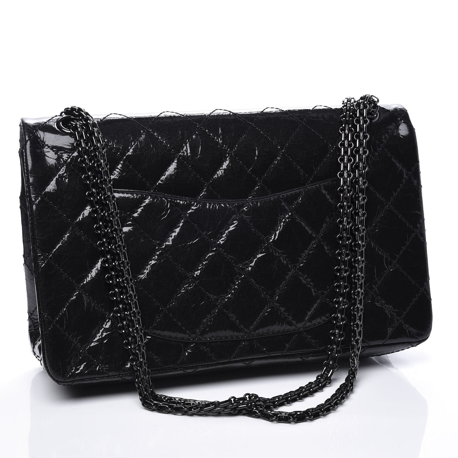 Chanel Distressed Patent Quilted 2.55 Reissue 226 Flap So Black 2 of 13
