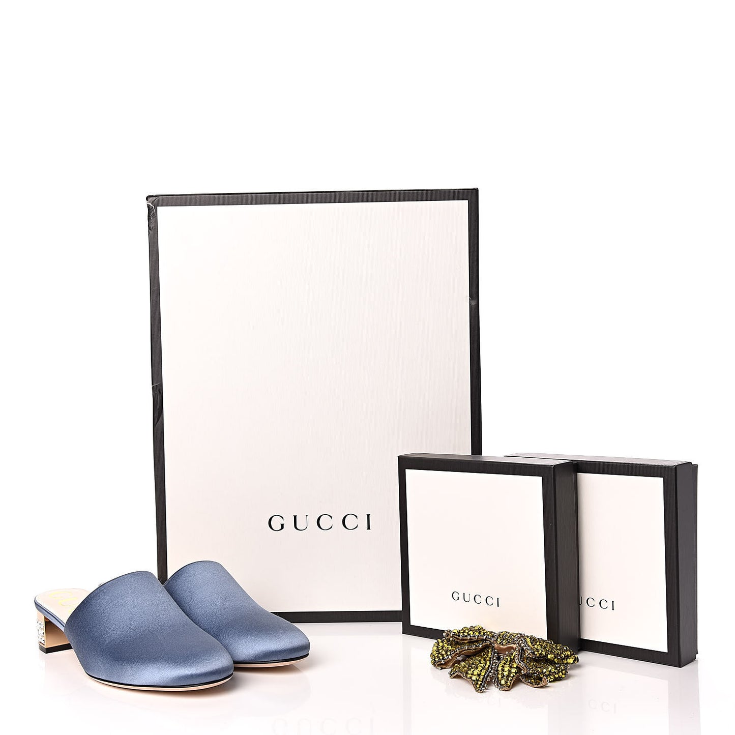 Silk Satin Crystal Embellished Bow Mules 38.5 Carta Zucchero