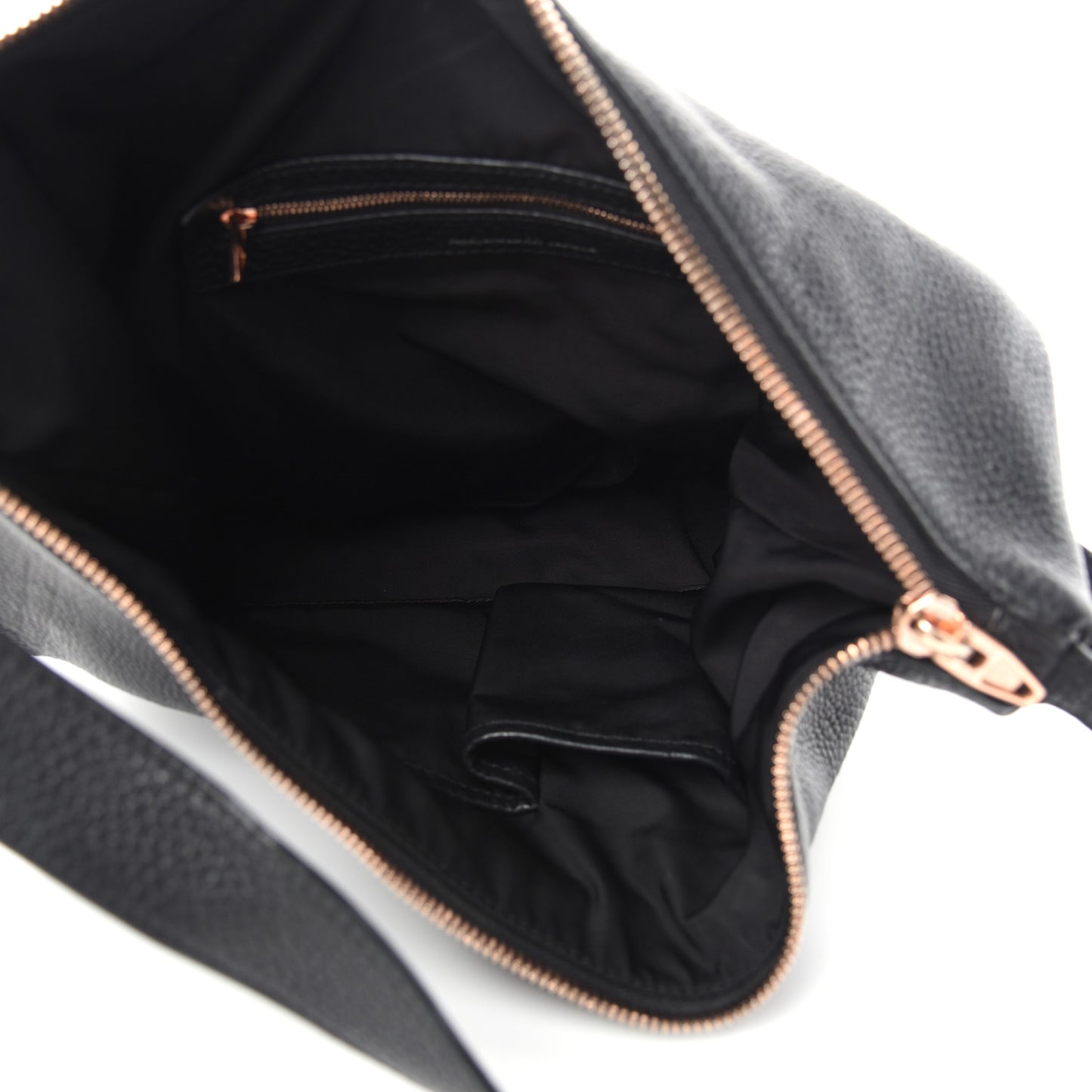 Pebbled Calfskin Prisma Skeletal Hobo Black Rose Gold Hardware