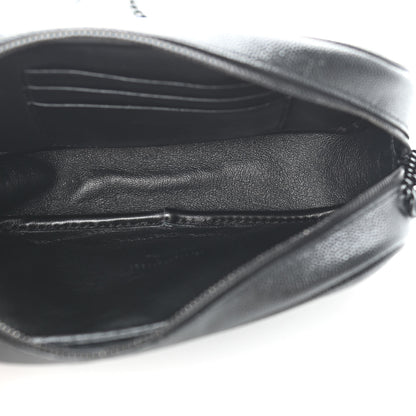 Saint Laurent Grain De Poudre Matelasse Monogram Mini Lou Camera Bag Black 5 of 9