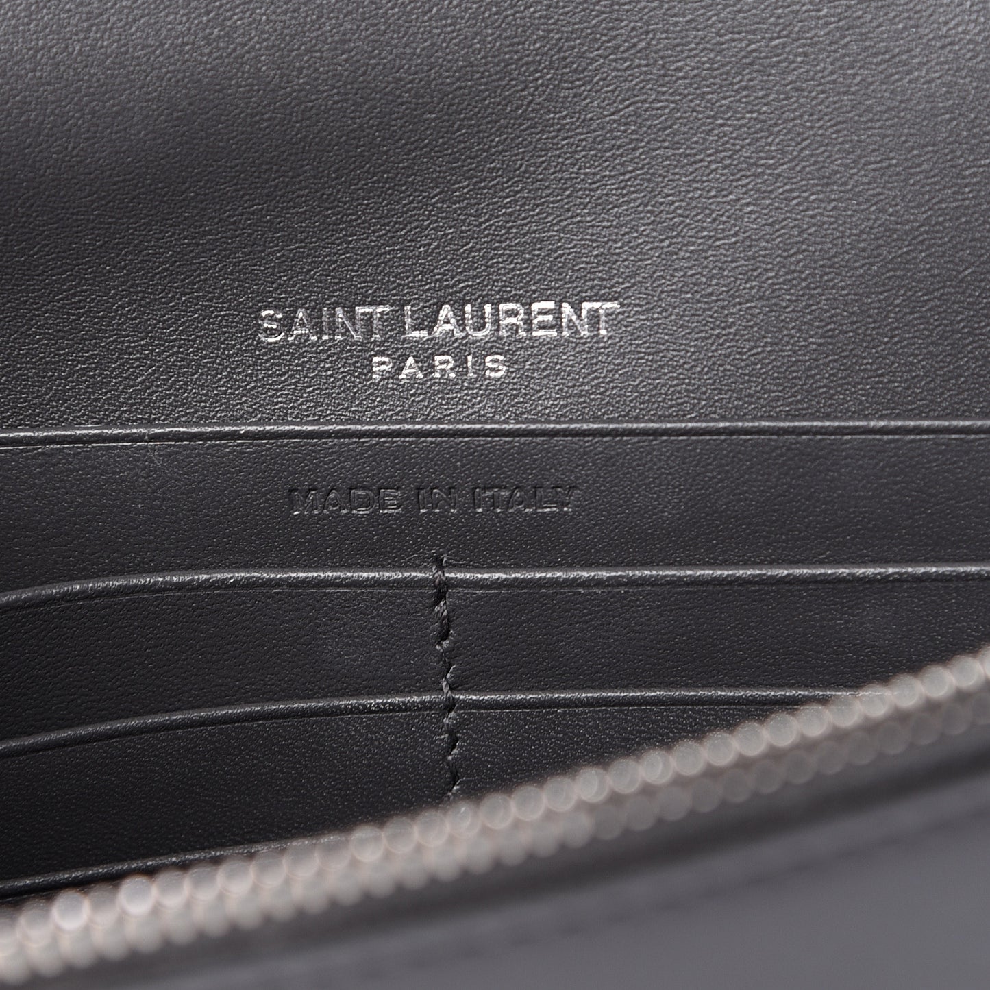 Smooth Calfskin Classic Monogram Kate Tassel Chain Wallet Grey