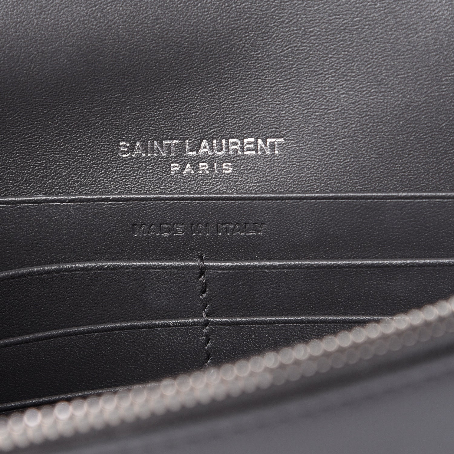 Saint Laurent Smooth Calfskin Classic Monogram Kate Tassel Chain Wallet Grey 5 of 11