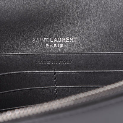 Saint Laurent Smooth Calfskin Classic Monogram Kate Tassel Chain Wallet Grey 5 of 11