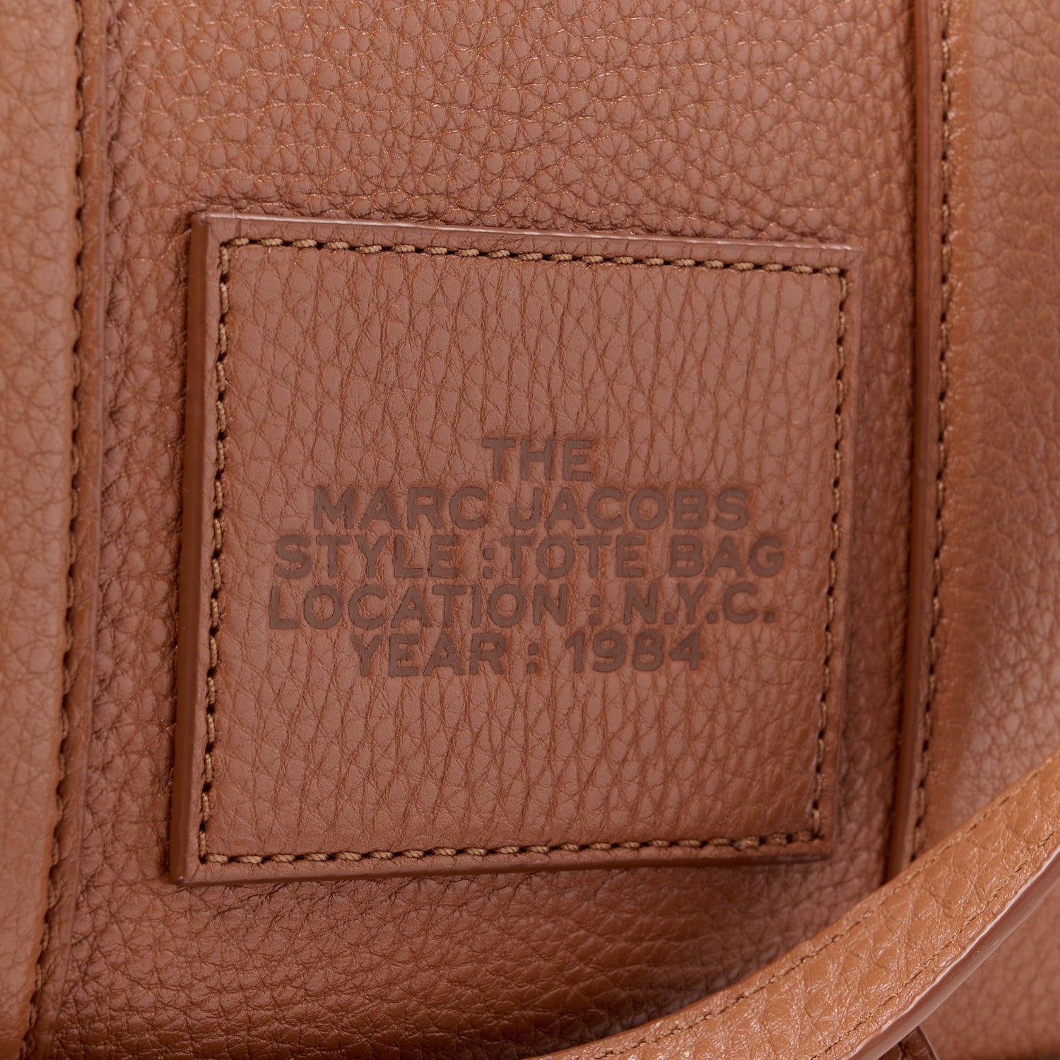 Marc Jacobs Grained Calfskin Mini The Tote Bag Argan Oil 9 of 13