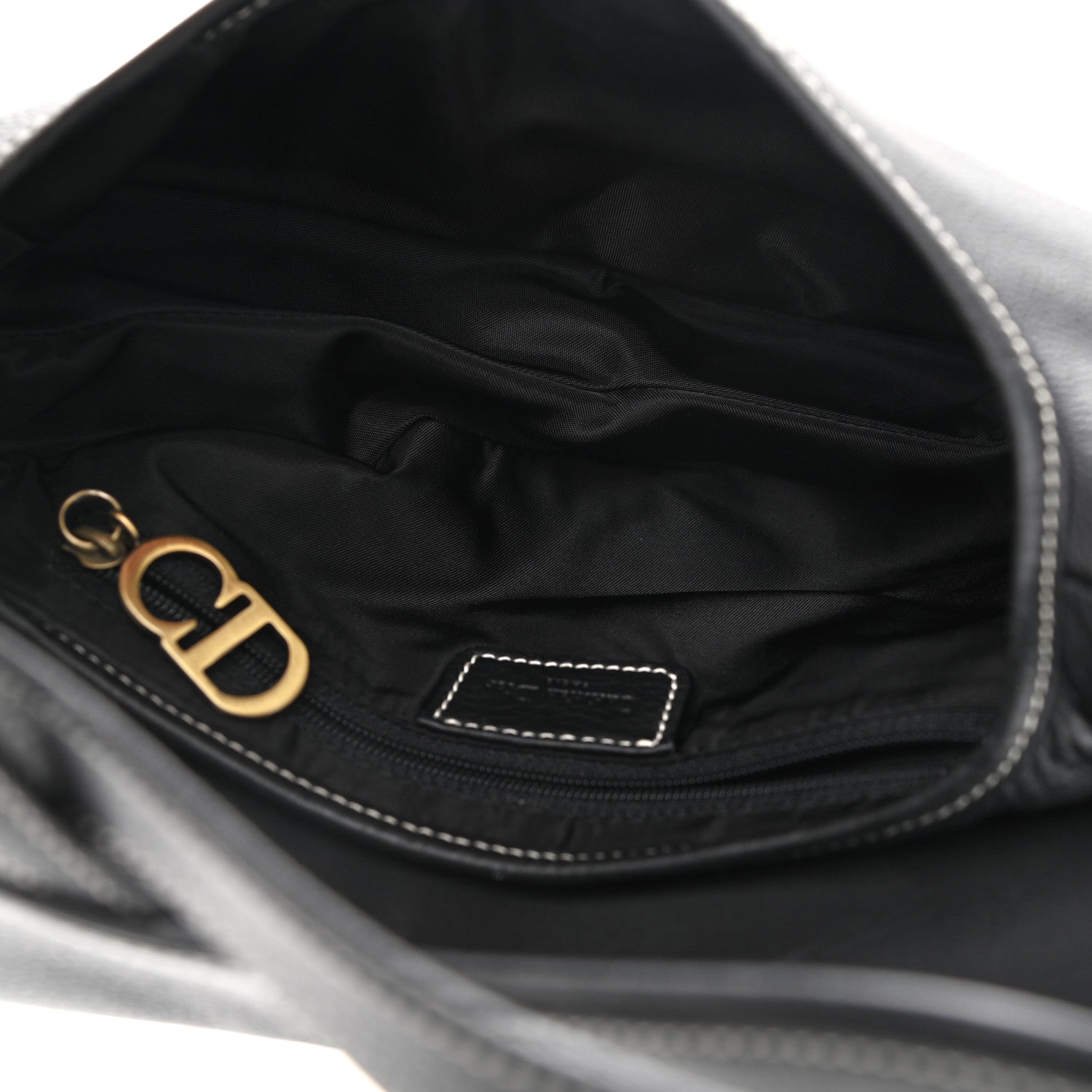 Christian Dior Calfskin Saddle Bag Black 4 of 9
