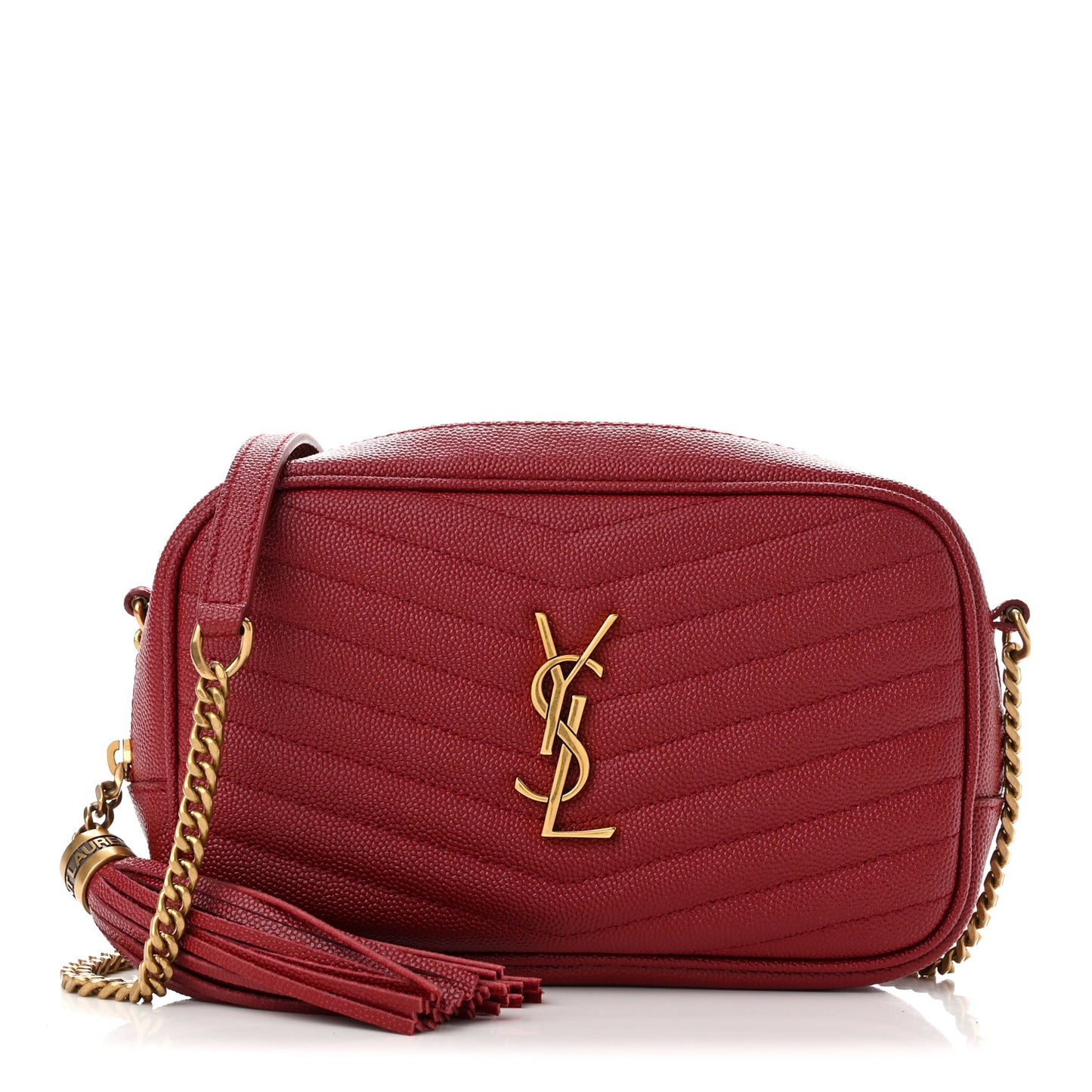 Grain De Poudre Matelasse Monogram Mini Lou Camera Bag Opyum Red