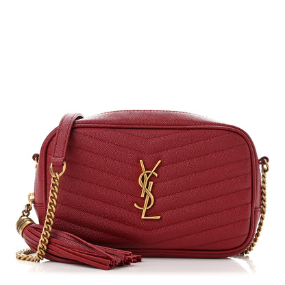 Saint Laurent Grain De Poudre Matelasse Monogram Mini Lou Camera Bag Opyum Red 1 of 10