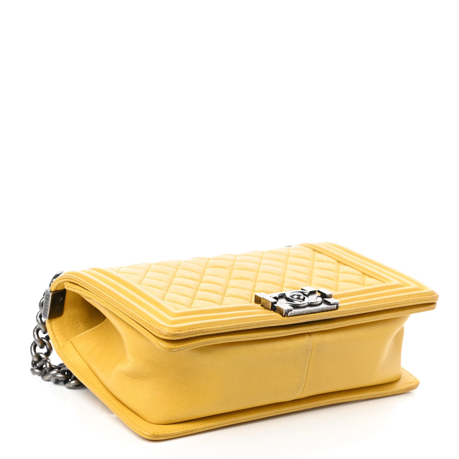 Chanel Calfskin Quilted Medium Boy Flap Yellow 4 of 10