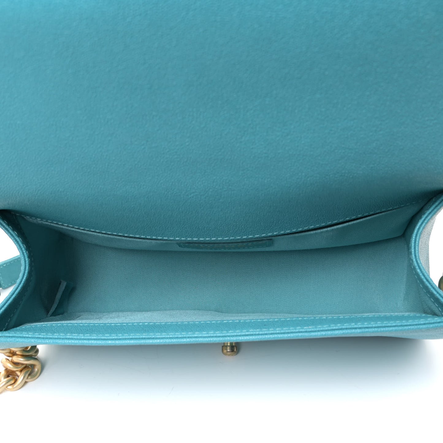 Caviar Quilted Medium Boy Flap Turquoise