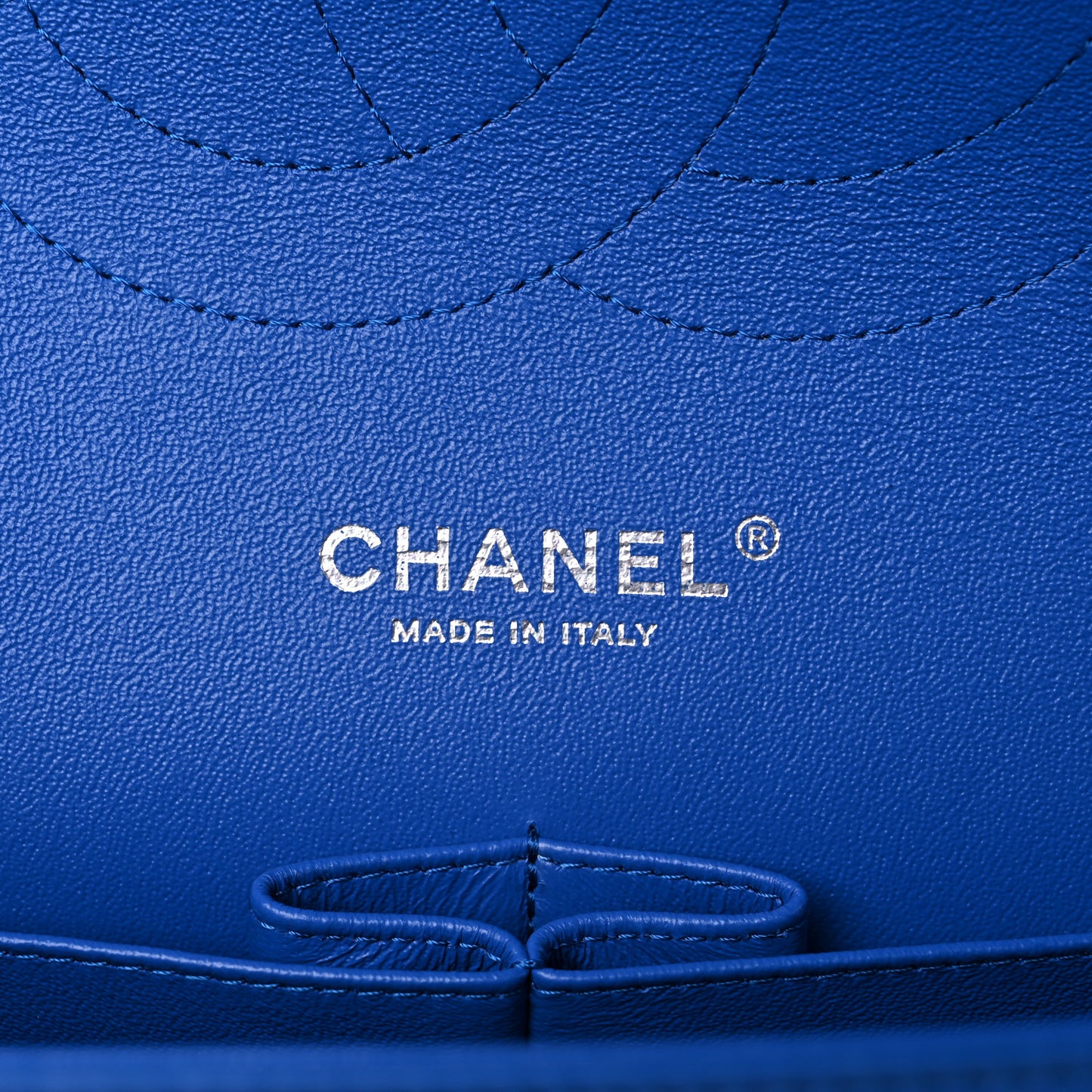 Lambskin Quilted Jumbo Double Flap Blue