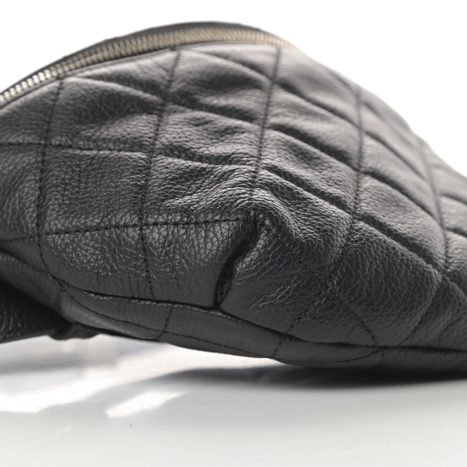 Chanel Grained Calfskin Quilted Waist Belt Bag Black 10 of 11