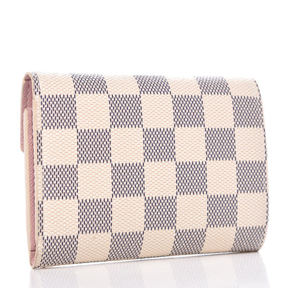Louis Vuitton Damier Azur Victorine Wallet Rose Ballerine 3 of 7
