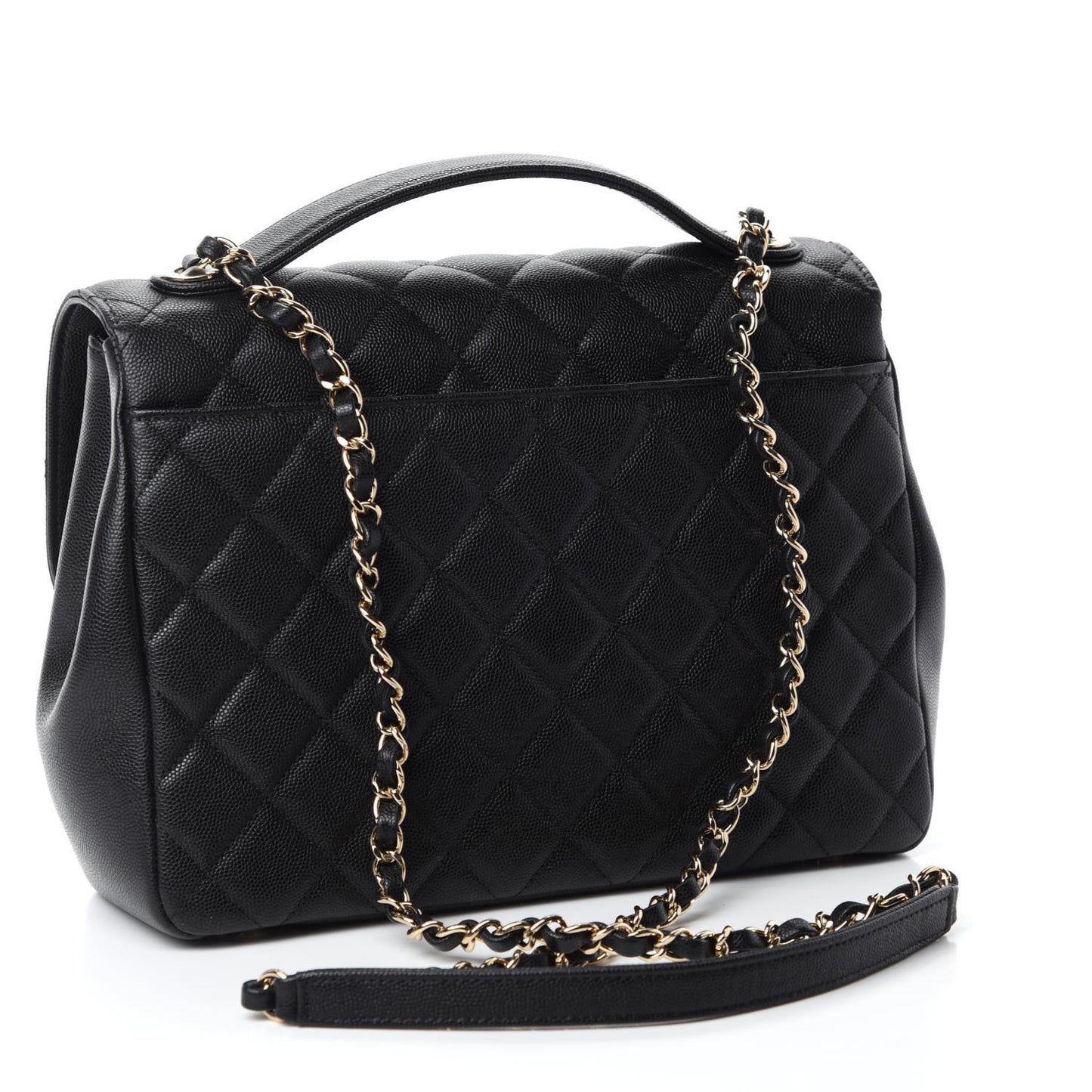 Caviar Quilted Large Business Affinity Flap Black