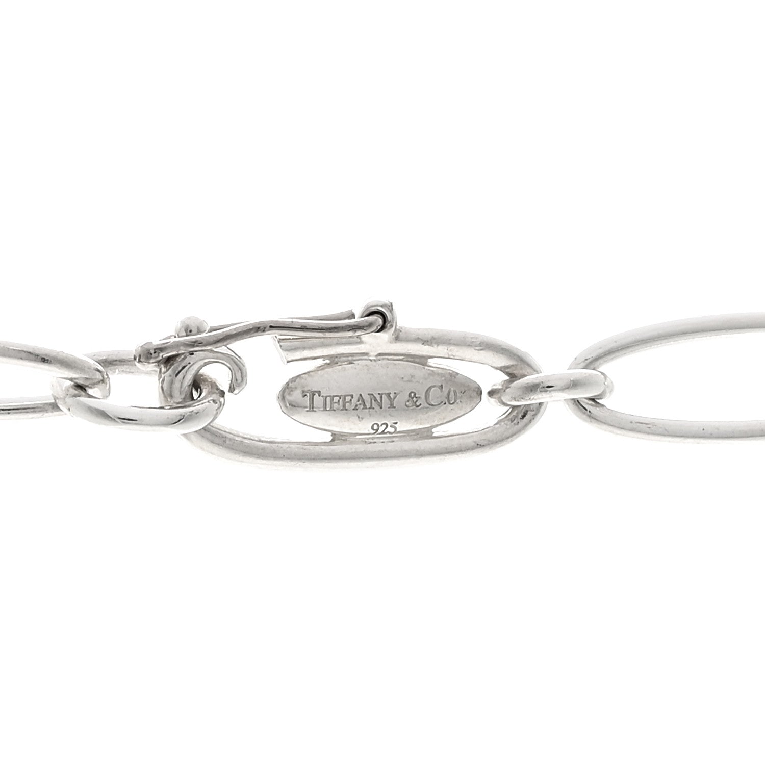 Tiffany Sterling Silver 35mm Elsa Peretti Open Heart Link Pendant Necklace 5 of 5