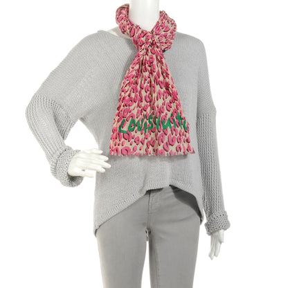 Louis Vuitton Cotton Leopard Pareo Blanc Corail 2 of 7