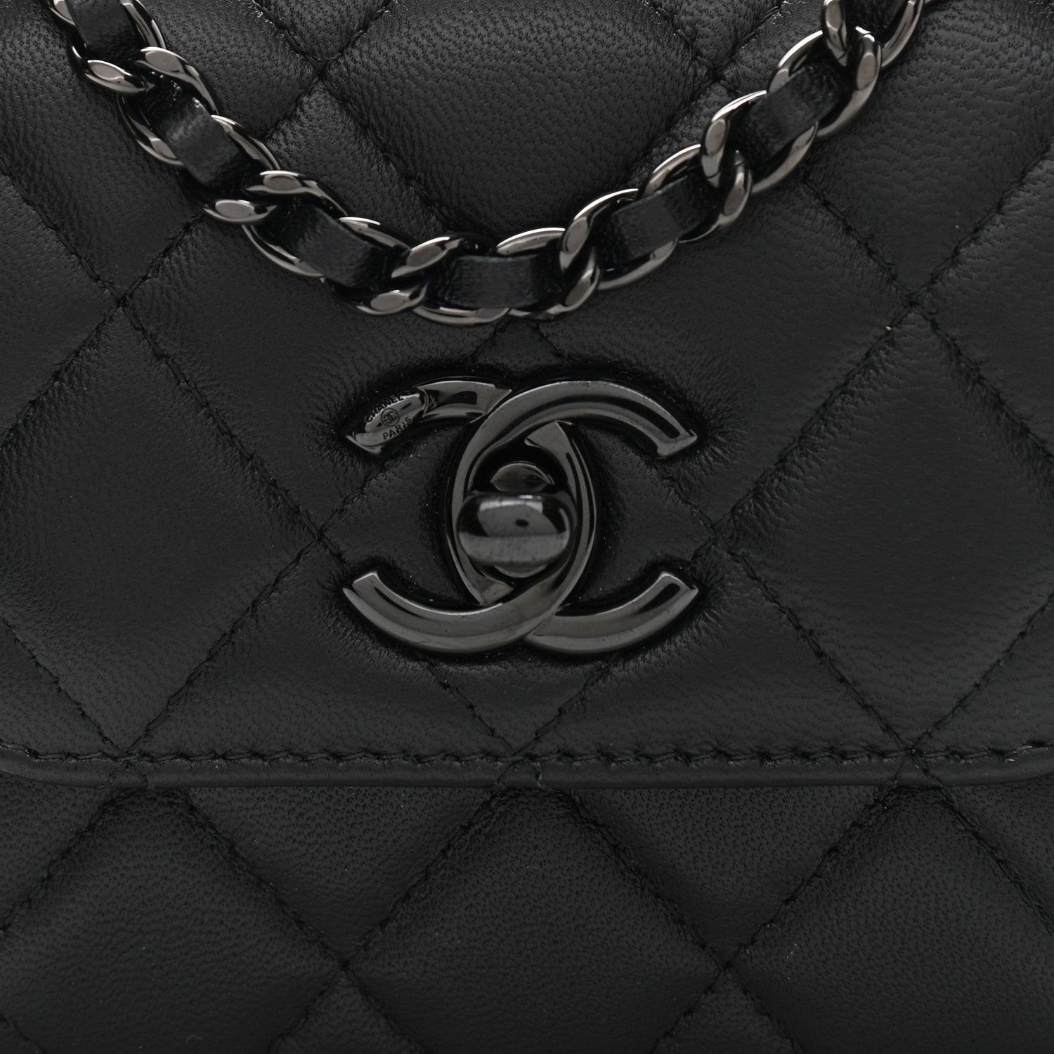Chanel Lambskin Quilted Mini Trendy CC Chain Wallet So Black 8 of 12