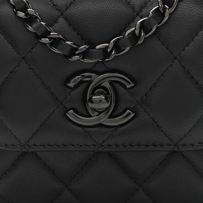 Chanel Lambskin Quilted Mini Trendy CC Chain Wallet So Black 8 of 12
