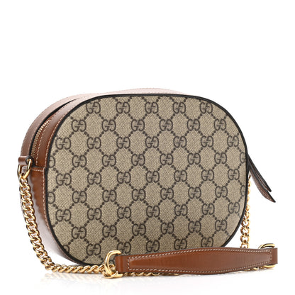 Gucci GG Supreme Monogram Cuoio Toscano Mini Chain Shoulder Bag Beige Ebony Cuir 3 of 11