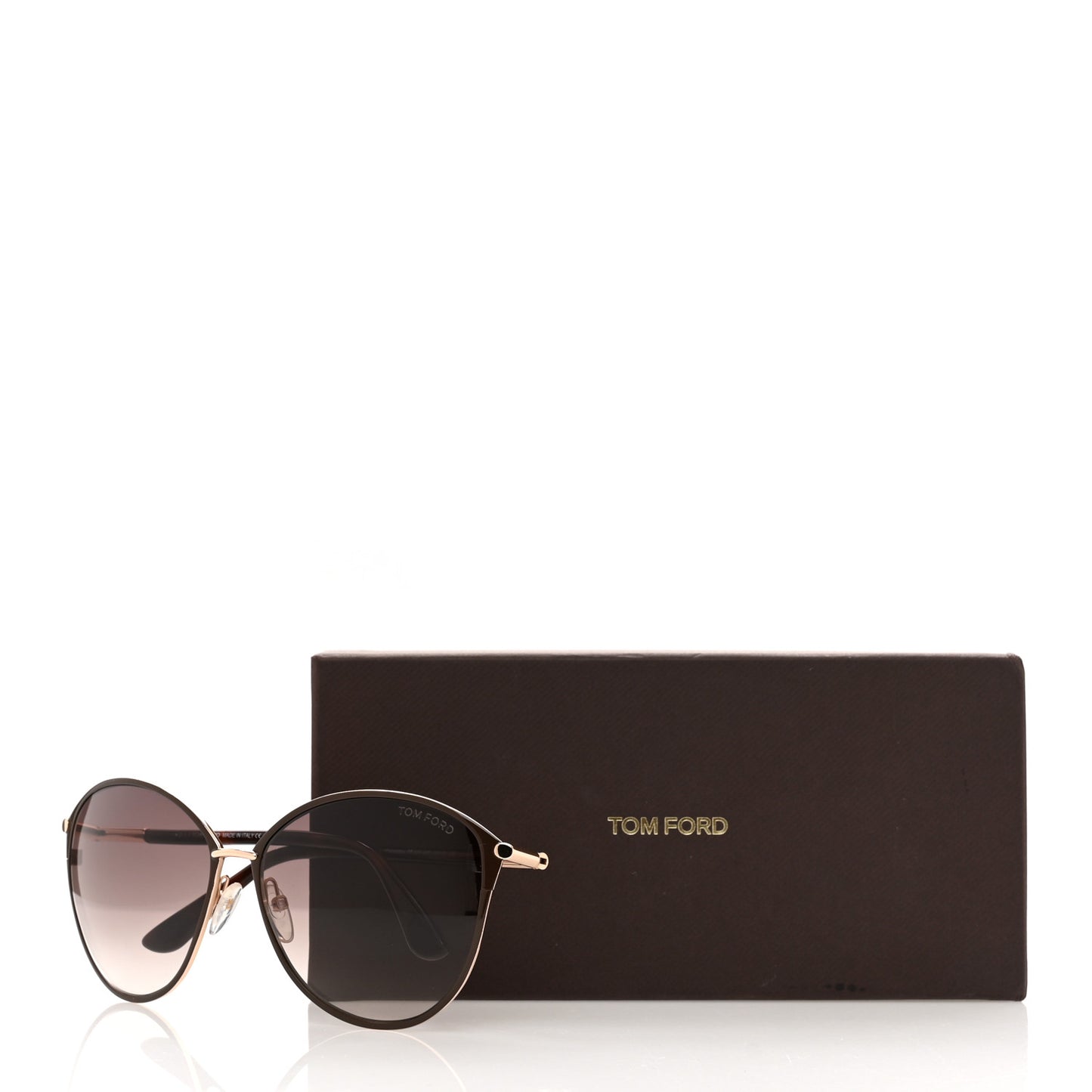 Metal Penelope Vintage Round Sunglasses TF320 Brown