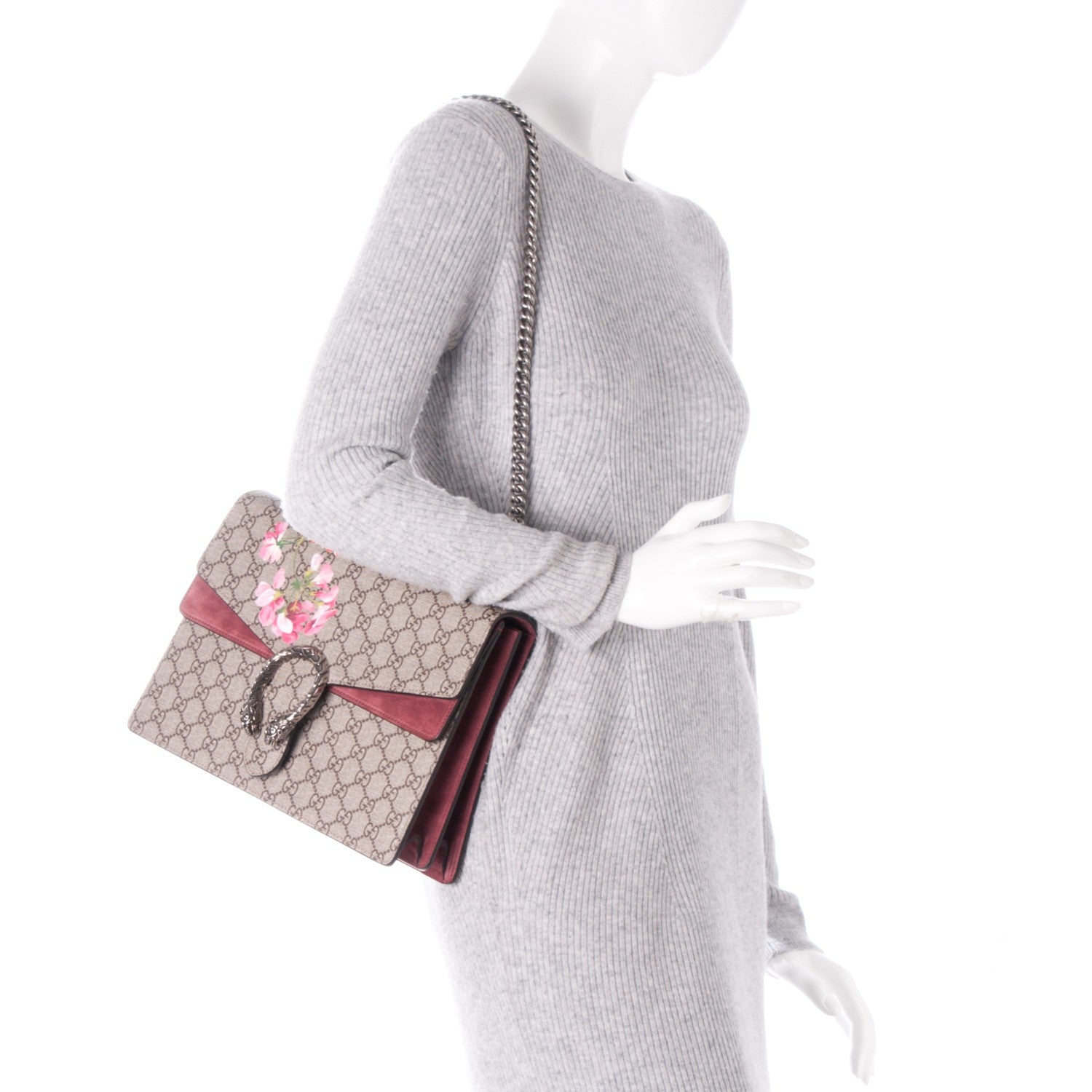 Gucci GG Supreme Monogram Blooms Medium Dionysus Shoulder Bag Beige Multicolor Dry Rose 3 of 8